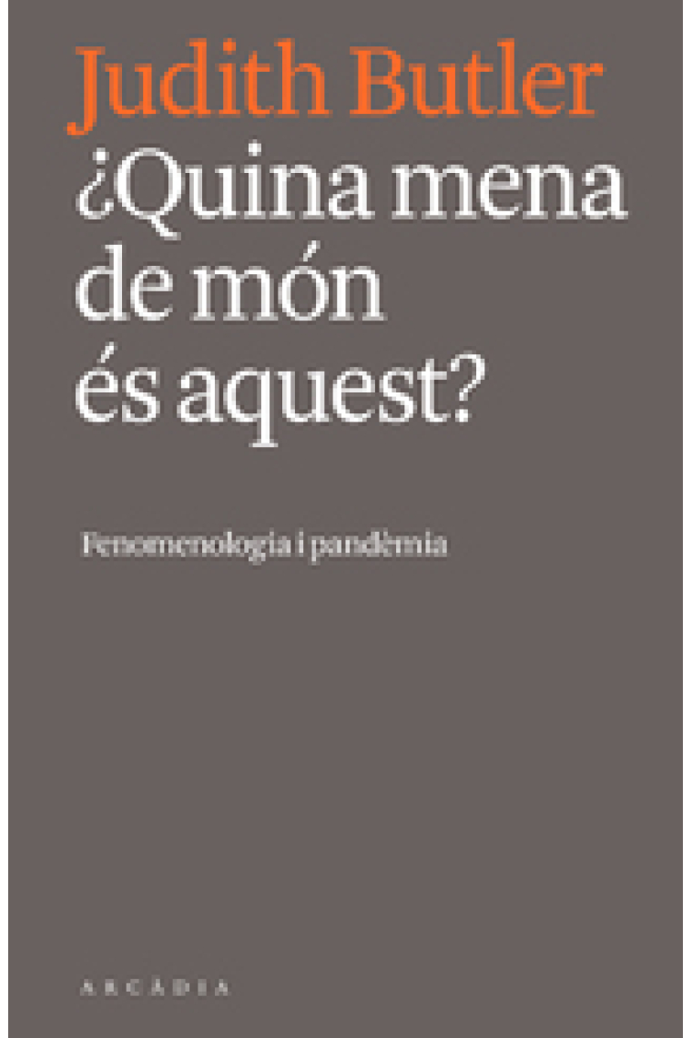 Quina mena de món és aquest? Fenomenologia i pandèmia