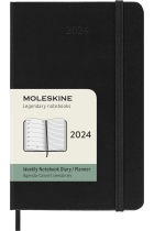 Moleskine* Agenda Semanal 12 meses Pocket (cartoné-negra)