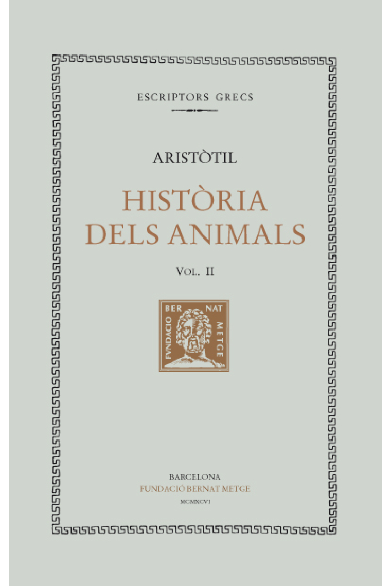 Història dels animals, vol. II (llibres V-VII)