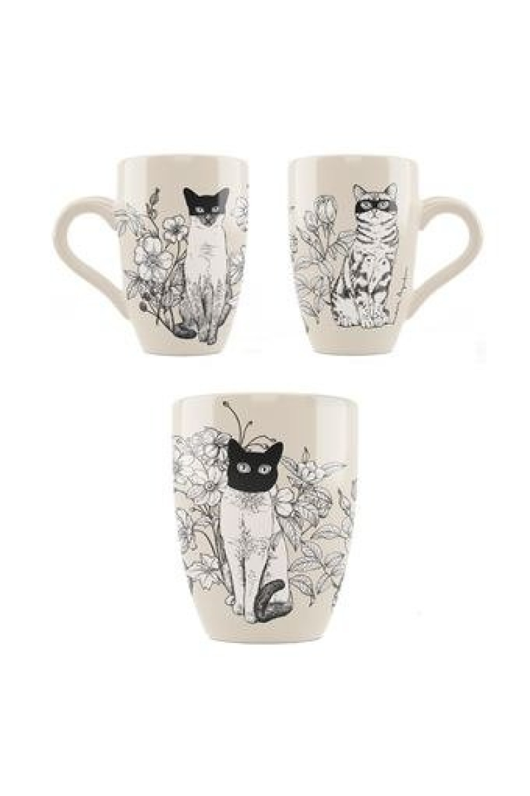 Taza extra grande Tres gatos