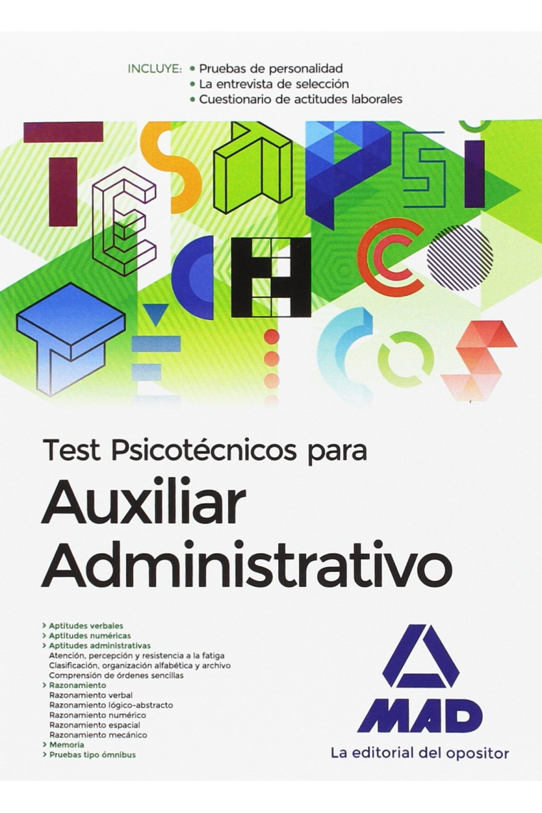 Test psicotécnicos para auxiliar administrativo