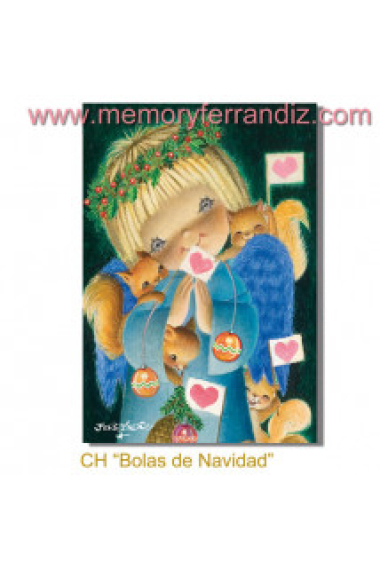 Tarjeta Christmas Ferrándiz Bolas de Navidad + sobre