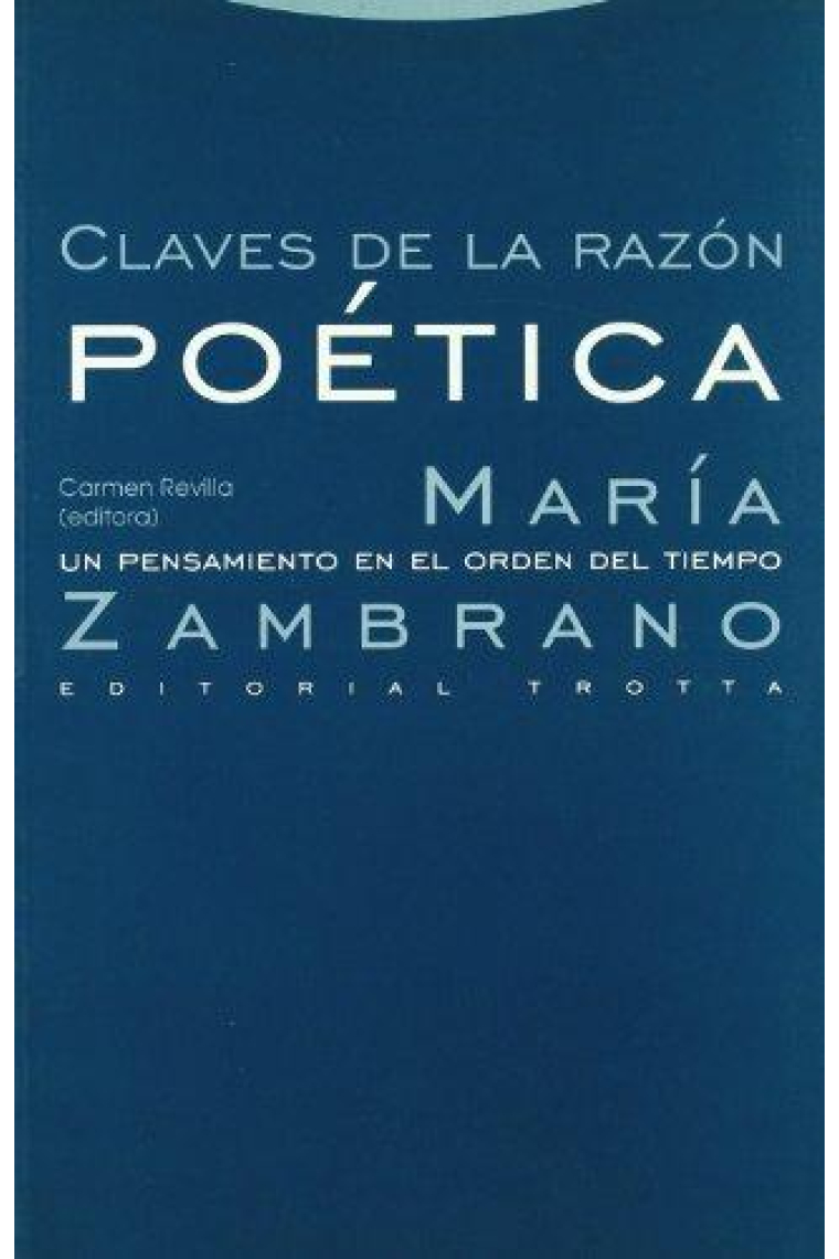 Claves de la razón poética. María Zambrano: un pensamiento en el orden del tiempo