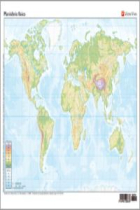 MAPA MUDO PLANISFERIO FISICO COLOR