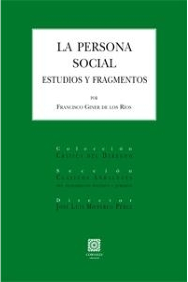 La persona social. Estudios y fragmentos