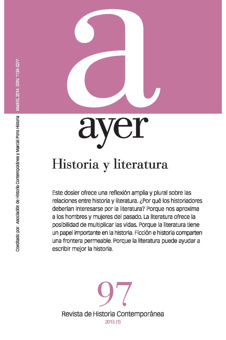 Historia y literatura. Ayer. Revista nº 97