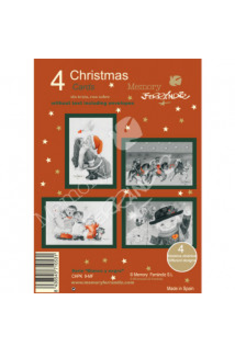 Pack 4 Christmas Ferrándiz Blanco y Negro + sobre