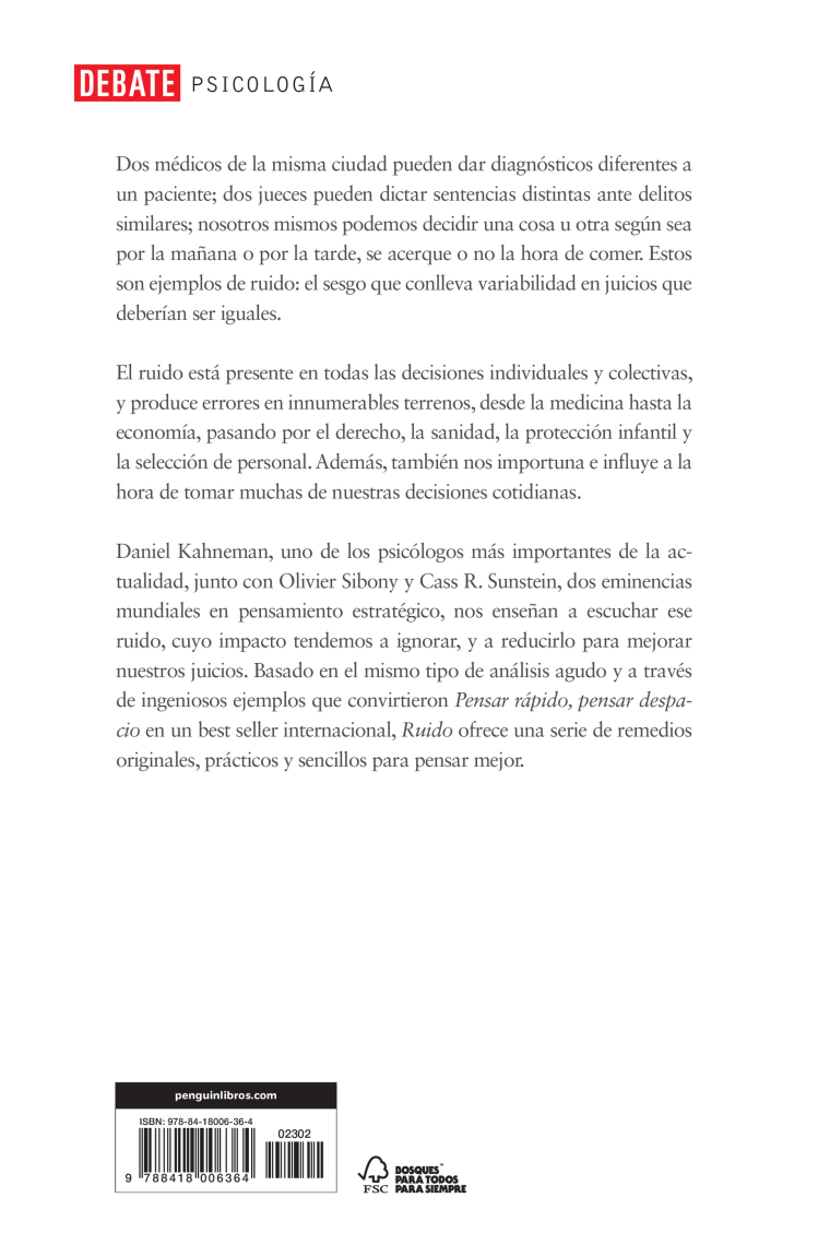 Ruido. Un fallo en el juicio humano