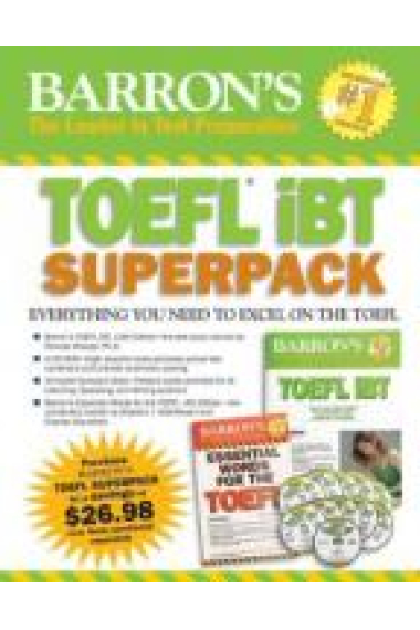 Barron's TOEFL iBT Superpack (Book, CD-ROM, 10 audio CDs, and a bonus TOEFL vocabulary book)