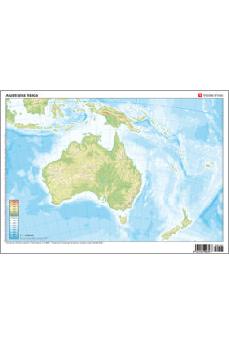 MAPA MUDO AUSTRALIA-OCEANIA FISICO COLOR VICVAR0SED