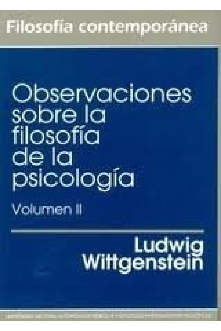 Observaciones sobre la filosofía de la psicología, 1