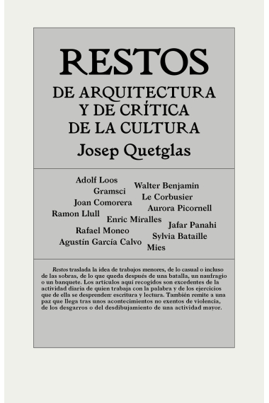 Restos de arquitectura y crítica de la cultura