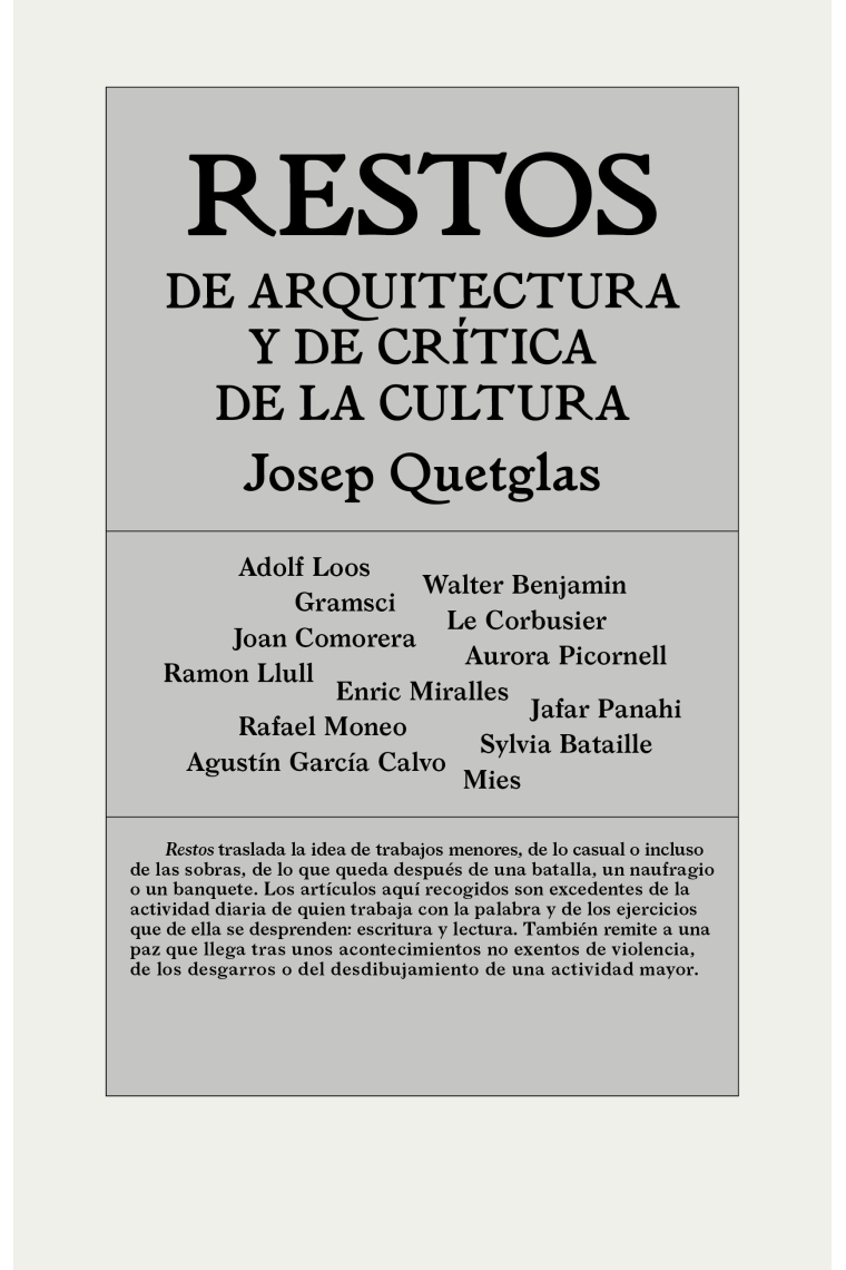 Restos de arquitectura y crítica de la cultura