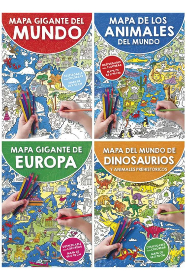 Mapa gigante para colorear (4 títulos)