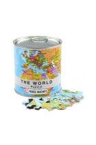 Puzzle magnético enlatado del Mundo en castellano (35x25)