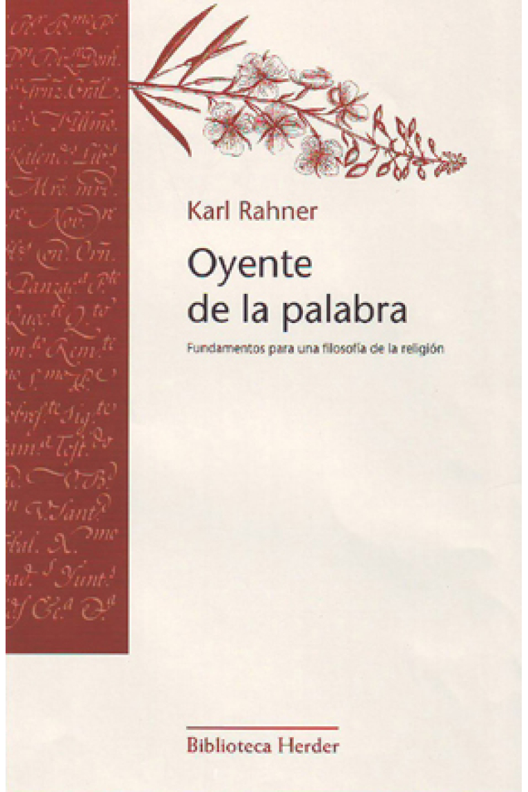 El oyente de la palabra: fundamentos para una filosofía de la religión