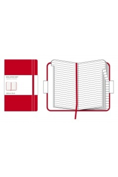 Moleskine* Cuaderno Clásico Addressbook Pocket (cartoné-rojo)