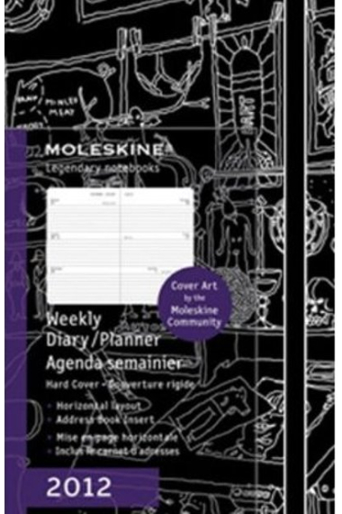 Moleskine* Agenda Cover Art by Mattias Adolfsson Pocket (cartoné-negra)