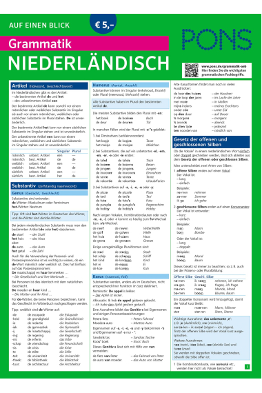 PONS Grammatik auf einen Blick Niederländisch