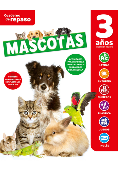 CUADERNO TEMATICO LUMINISCENTE 3 AÑOS MASCOTAS