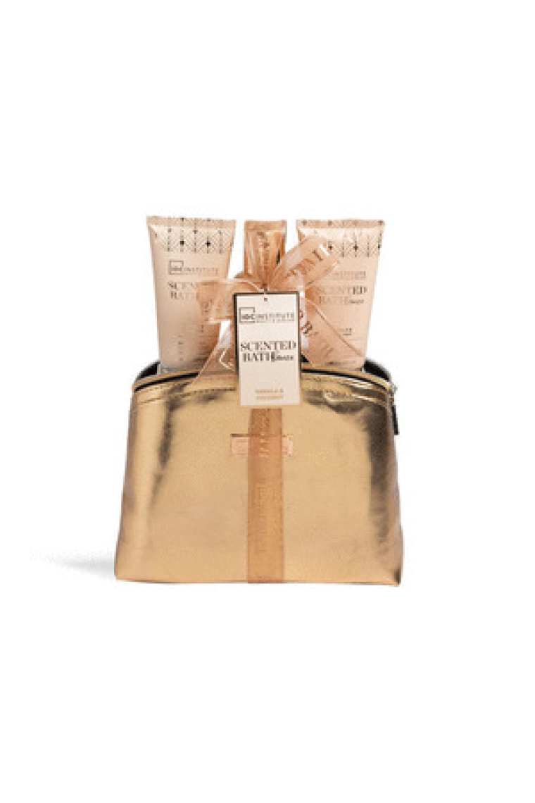 SET BAÑO NECESER IDC INSTITUTE SCENTED BATH BRONZE BAG 3PCS