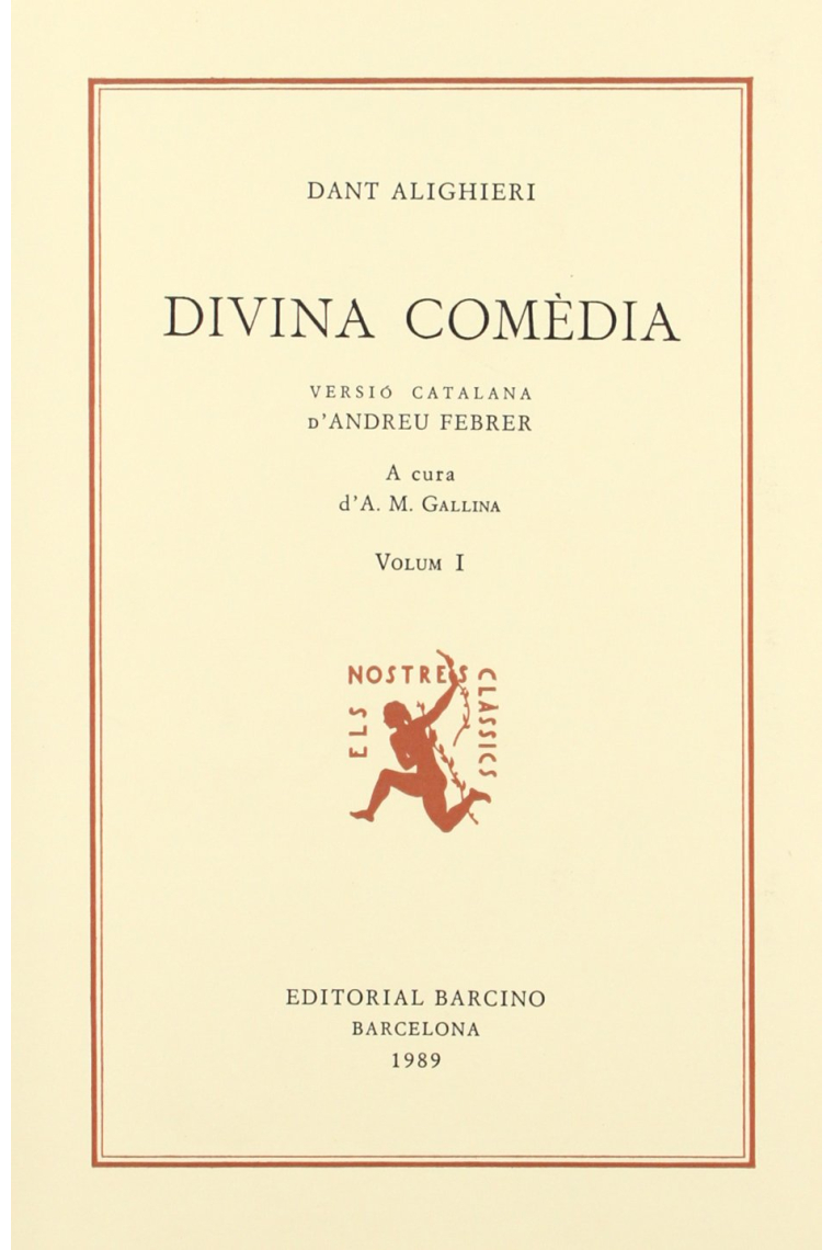 Divina Comedia I (Versió catalana d'Andreu Febrer)