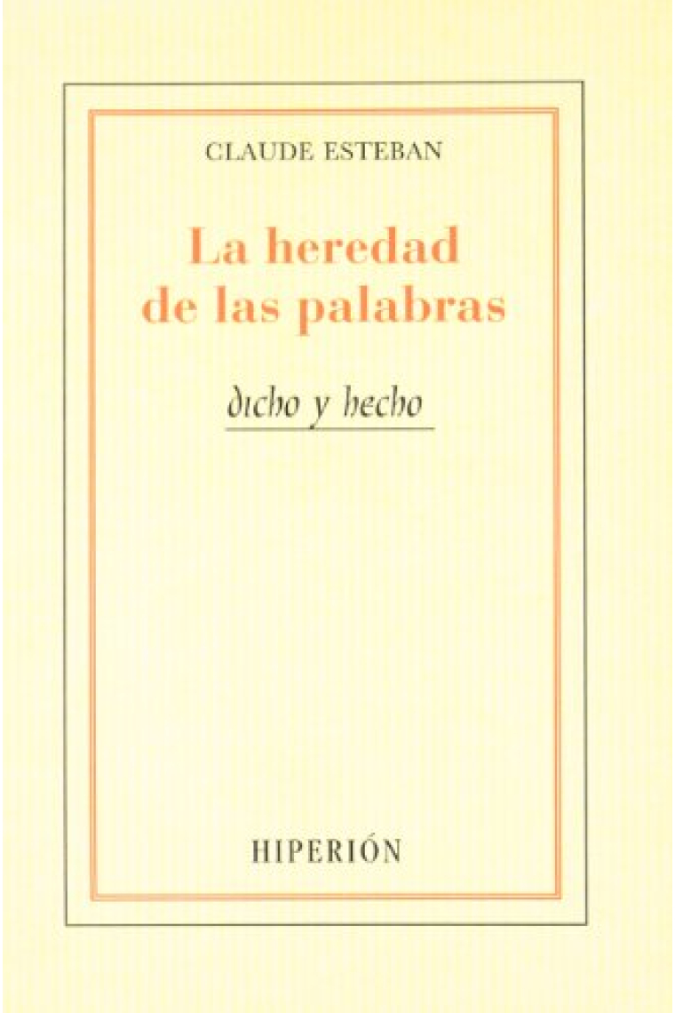 La heredad de las palabras (Le partage des mots)