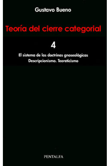 Teoría del cierre categorial (Vol. 4): El sistema de las doctrinas gnoseológicas / Descriptivismo. Teoreticismo