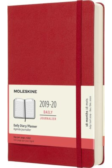 Moleskine* Agenda Semanal 18 meses Large (cartoné-roja)