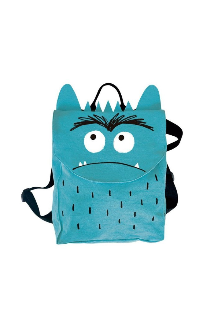 MOCHILA INFANTIL MONSTRUO DE COLORES AZUL 100% ALGODÓN