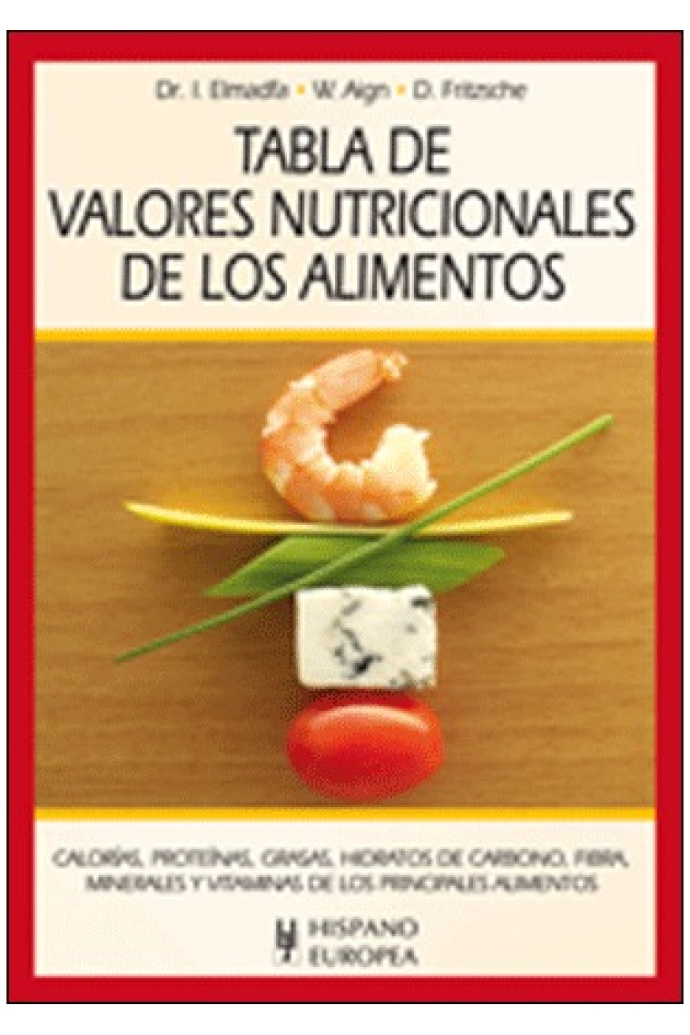 Tabla de valores nutricionales de los alimentos