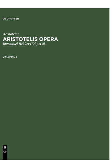 Aristotelis Opera, Band 1