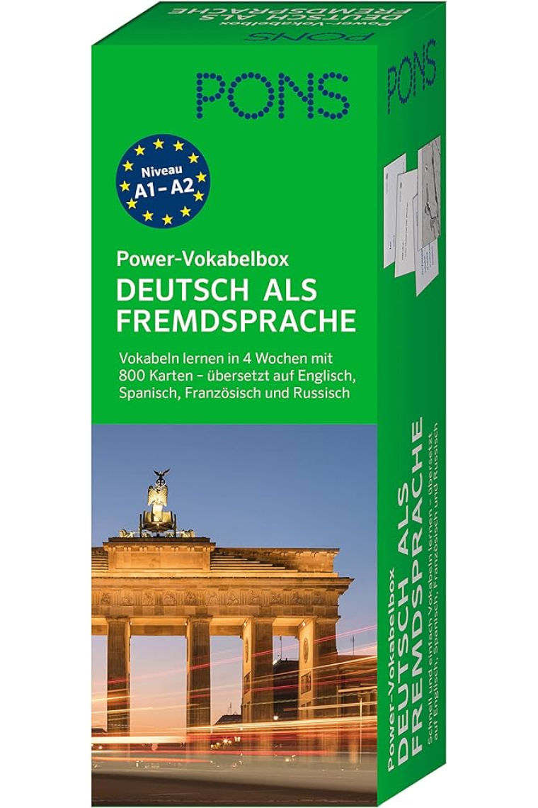 PONS Power-Vokabelbox Deutsch als Fremdsprache Vokabeln lernen in 4 Wochen mit 800 Karten übersetzt auf Englisch, Spanisch, Französisch und Russisch