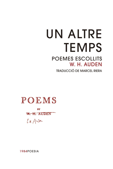 Un altre temps. Poemes escollits de W.H Auden