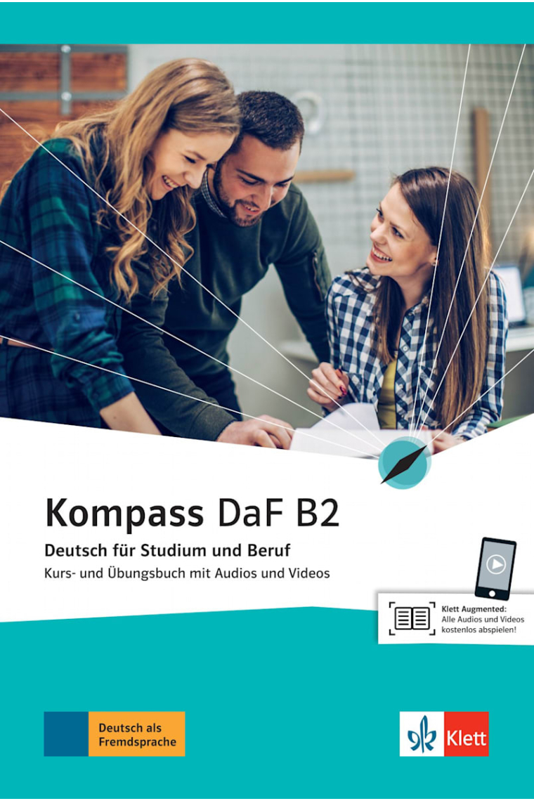 Kompass DaF B2 - Kursbuch + Arbeitsbuch + Audio + Video Online