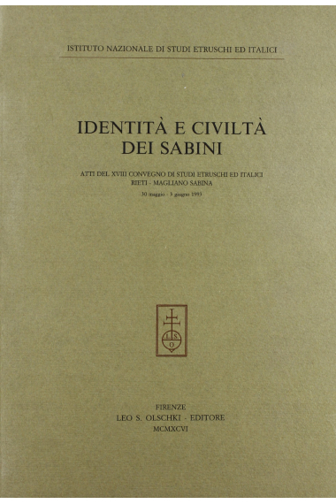 Identità e civiltà dei sabini: Atti del 18º Convegno di studi etruschi ed italici (Rieti-Magliano Sabina, 30 maggio-3 giugno 1993)