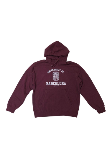 Dessuadora UB Escut Brodada Color Vi amb Caputxa ECO Talla-M (Unisex) (ref 14.8) Universitat de Barcelona