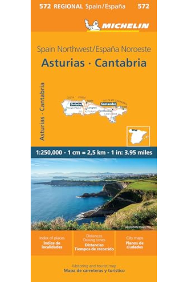 ESPAÑA NOROESTE ASTURIAS CANTABRIA MAPA REGIONAL 572 202