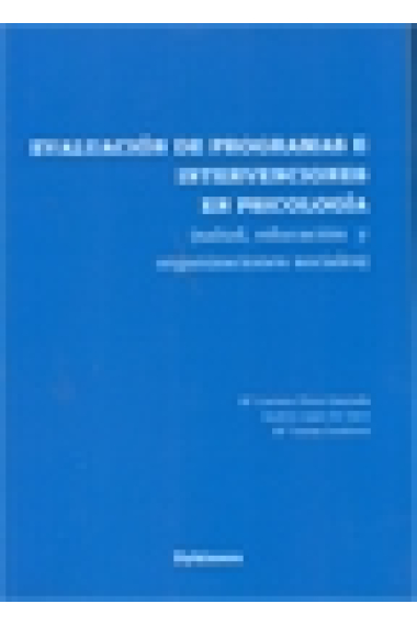 Evaluación de programas e intervenciones en psicología