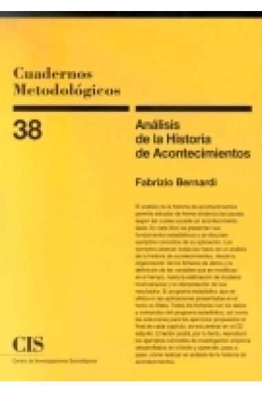 Cuadernos metodológicos nº.38: Análisis de la historia de acontecimientos (Incl. CD)