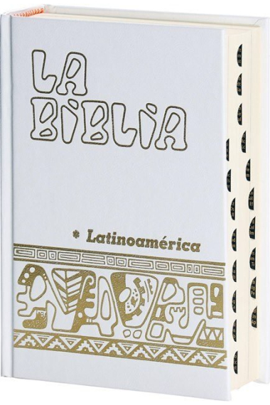 La Biblia Latinoamérica [bolsillo] cartoné blanca, con uñeros