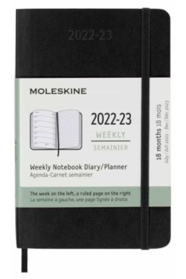 Moleskine* Agenda Semanal 18 meses Pocket (rústica-negra)