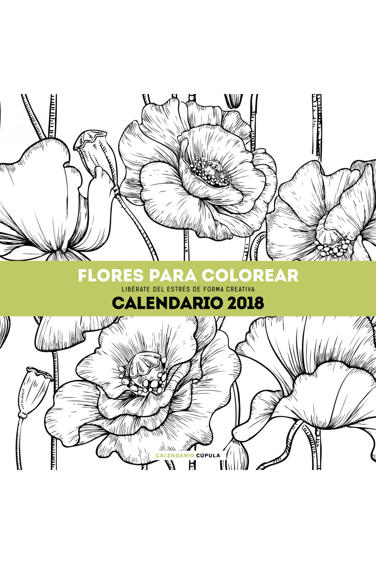 Calendario Flores para colorear 2018