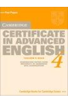 Cambridge Certificate in Advanced English 4. Teacher's book