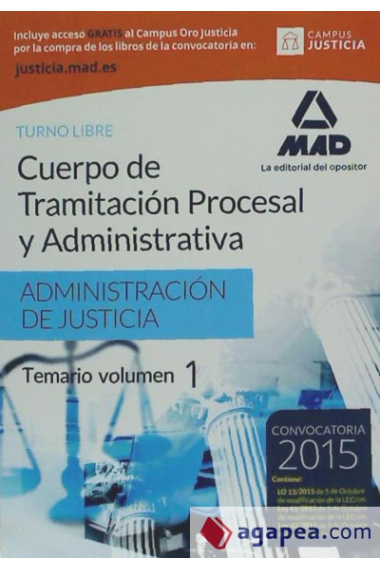 Cuerpo de Tramitación Procesal y Administrativa (Turno Libre) de la Administración de Justicia.Temario Volumen 2