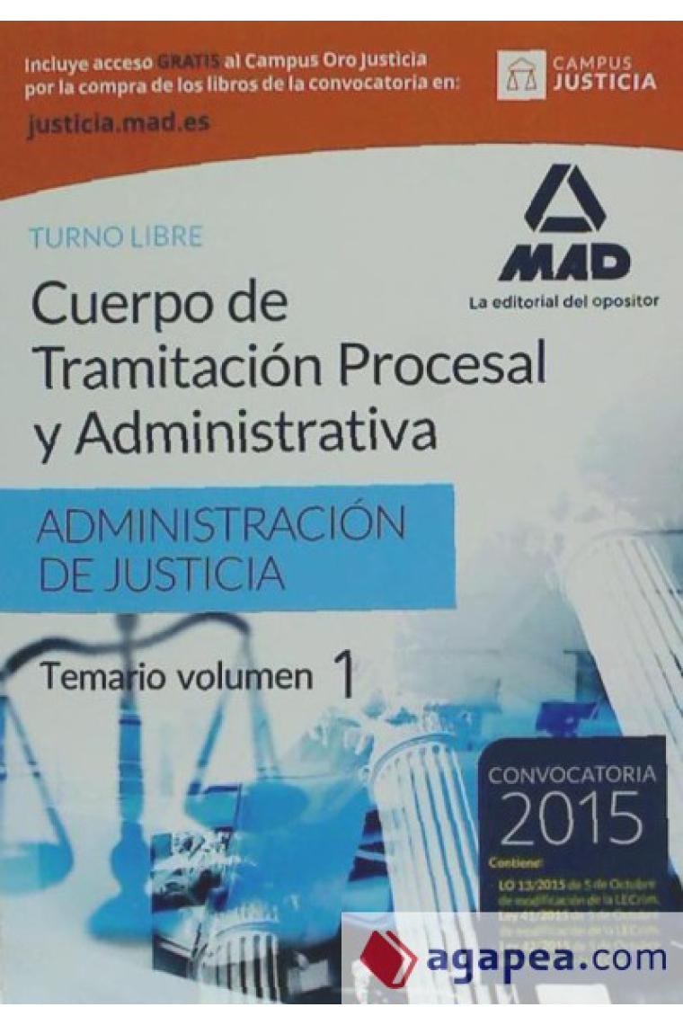 Cuerpo de Tramitación Procesal y Administrativa (Turno Libre) de la Administración de Justicia.Temario Volumen 2