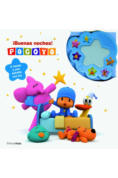 ¡Buenas noches Pocoyo! Con 6 nanas y una lámpara en forma de estrella