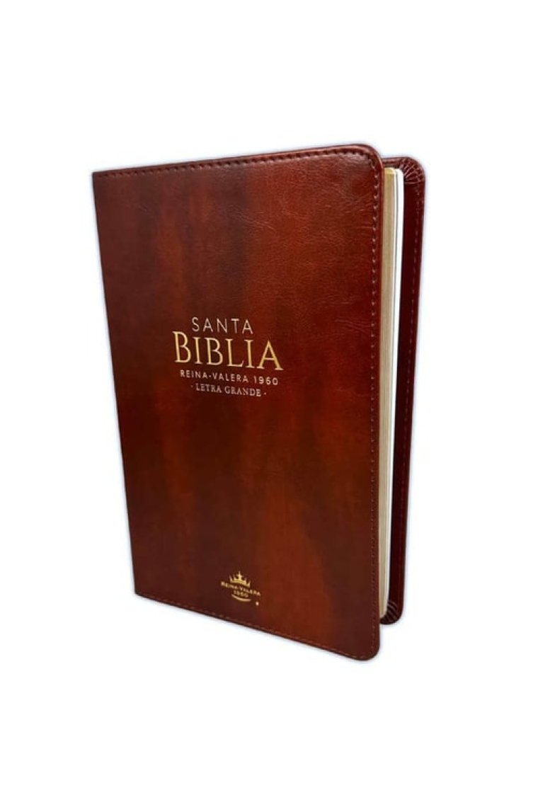 Biblia RVR 1960 Letra Grande Tamaño Manual Símil Piel Café