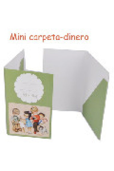 Carpetita Monedero Angelitos en Verde (8X 12cm) (POSTAL FELICITACIÓN)