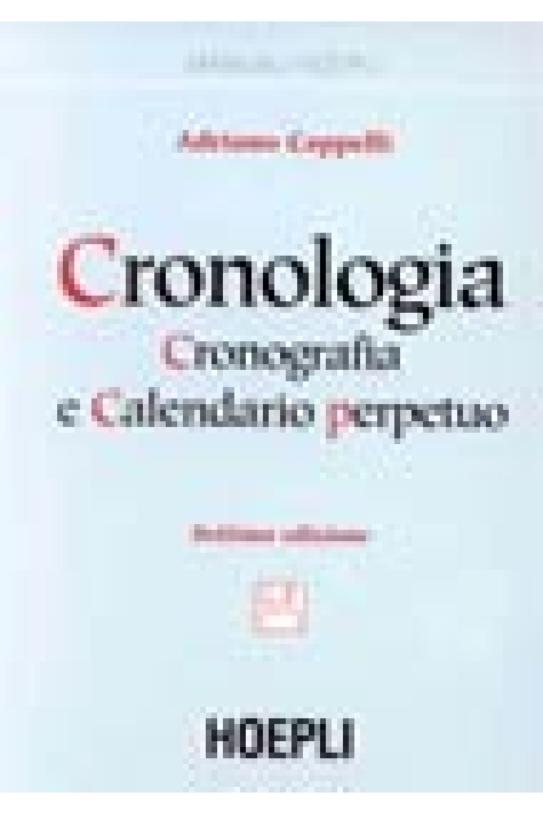 Cronologia,cronografia e calendario perpetuo